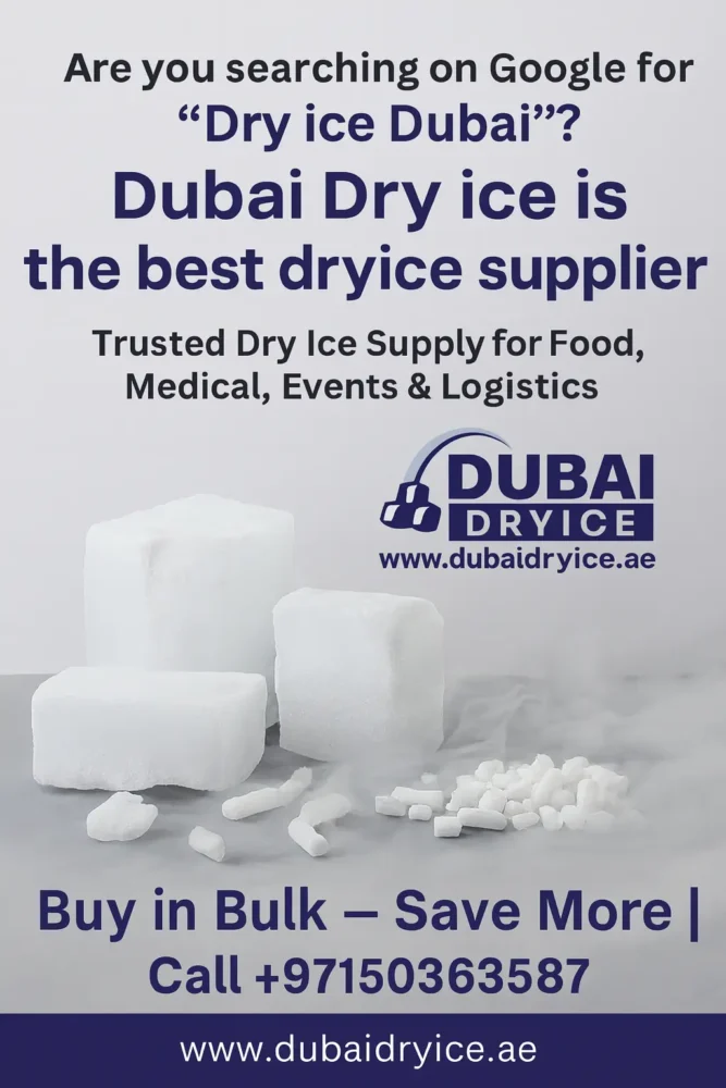 Top dry ice supplier in Dubai. Call +971503636587 for wholesale supply in food, medical, and events. Trusted UAE coverage.