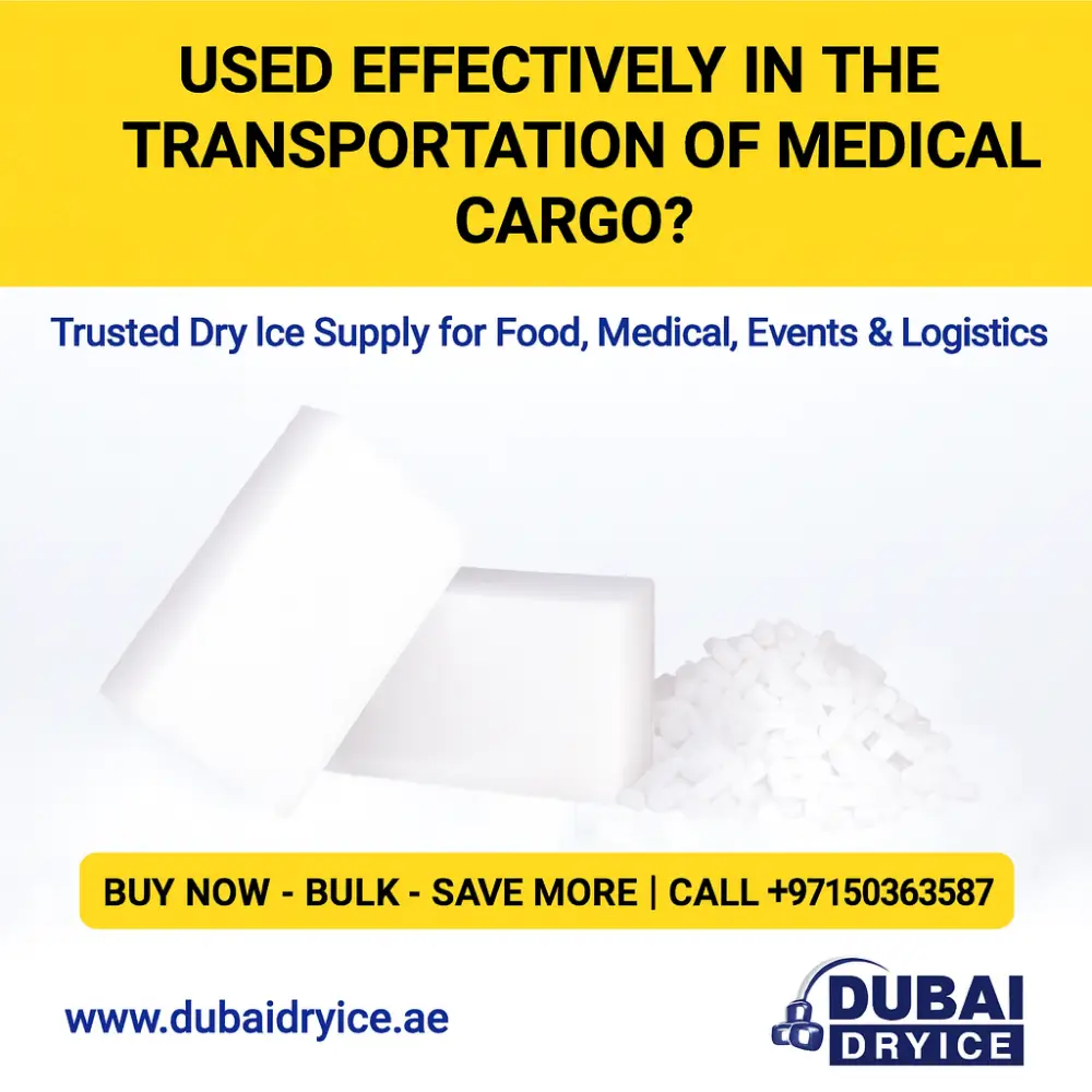 Need same-day dry ice delivery in Dubai? Call +971503636587 for trusted medical cargo cooling by Dubai Dry Ice — certified dry ice supplier in UAE.