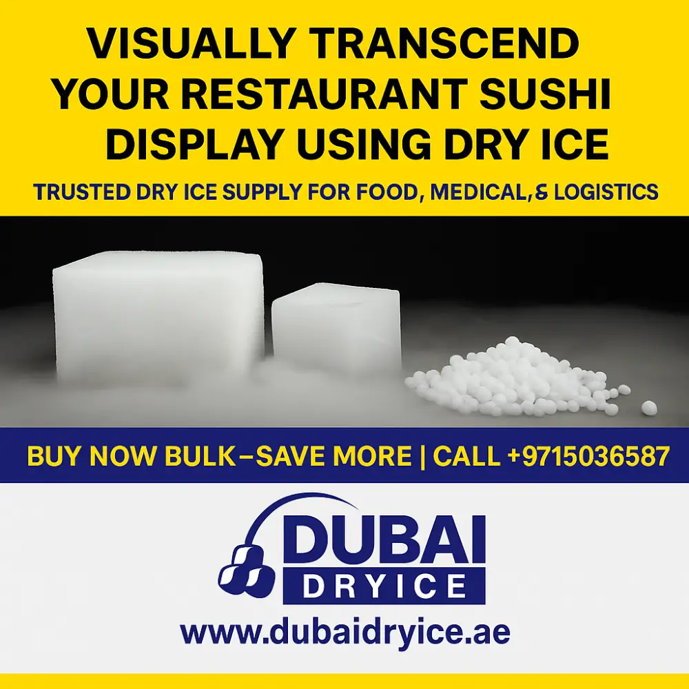 Transform your sushi presentation with Dubai’s best dry ice supplier. Call +971503636587 for premium dry ice delivery in UAE.