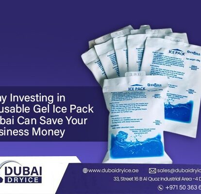 Reusable gel ice pack Dubai supplier showing multiple food grade cooling gel packs for cold chain delivery and medical transport across UAE